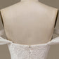 Ivory Asymmetrical Boho Chiffon Wedding Dress with Lace Off Shoulder
