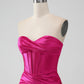 Charming Strapless Pleated Short Prom Dress Bodycon Homecoming Dress Simple Party Dress