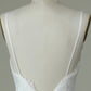 White Mermaid Spaghetti Straps Backless Wedding Dress with Lace V-neck
