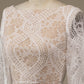Champagne Long Sleeves Sweep Train Wedding Dress with Lace Open Back