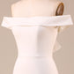 Ivory Mermaid Off The Shoulder Sweep Train Wedding Dress With Sleeveless Long