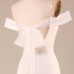 Ivory Mermaid Off The Shoulder Sweep Train Wedding Dress With Sleeveless Long