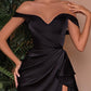 Sheath/Column Off-The-Shoulder Floor-Length Prom Dresses Sexy Evening Dresses