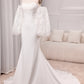 Ivory Mermaid Sweetheart V-Neck Court Train Bridal Dress With Appliqued Lace Off Shoulder