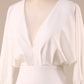 Ivory Mermaid V Neck Sweep Train Wedding Dress with Long Sleeves Sexy