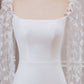 Ivory Trumpet Sweep Train Long Sleeves Bridal Dress with 3D Appliques Sexy