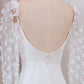 Ivory Trumpet Sweep Train Long Sleeves Bridal Dress with 3D Appliques Sexy