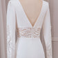 Ivory Mermaid Deep V-Neck Long Sleeves Crepe and Lace Wedding Dress Sexy