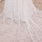 Ivory Sheath V-Neck Long Sleeves Backless Wedding Dress with Front Slit Sexy