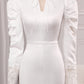 Elegant Ivory Mermaid High Neck Long Sleeve Modest Wedding Gown Sexy