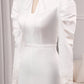 Elegant Ivory Mermaid High Neck Long Sleeve Modest Wedding Gown Sexy