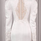 Elegant Ivory Mermaid High Neck Long Sleeve Modest Wedding Gown Sexy
