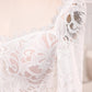 Ivory A Line Square Neck Corset Lace Chapel Train Bridal Dresses With Long Sleeves Beautiful