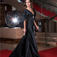 Mermaid / Trumpet Celebrity Style Dress Formal Evening Sweep / Brush Train Sleeveless Plunging Neck Stretch Satin V Back