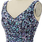 Black V-Neck Sequins Fitted Tight Homecoming Dress Sparkly  Sexy