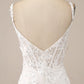 Ivory Mermaid Spaghetti Straps Long Corset Wedding Dress with Appliques Sexy