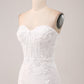 Stylish Ivory Mermaid Sweetheart Corset Wedding Dress with Lace Appliques Off Shoulder