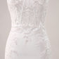 Stylish Ivory Mermaid Sweetheart Corset Wedding Dress with Lace Appliques Off Shoulder