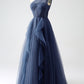 A-Line One-Shoulder Long Tulle Prom Dress Floor Length Beautiful