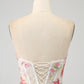 Elegant Sparkly Ivory Flower A Line Sequin Corset Party Dress With Slit Sexy