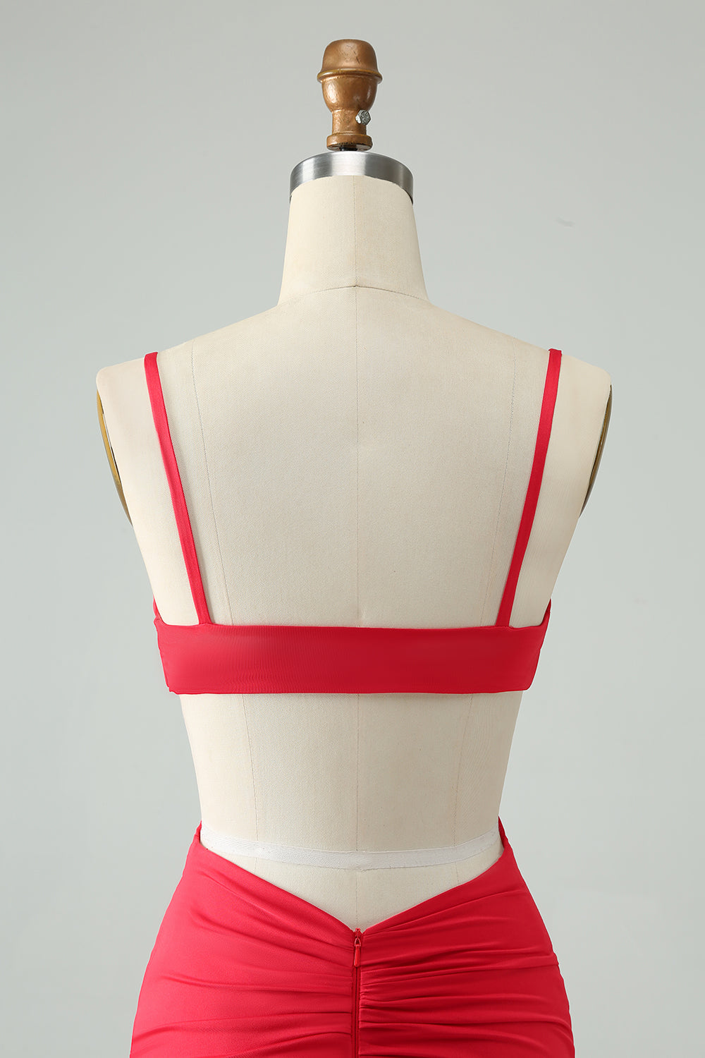 Red Bodycon Spaghetti Straps Homecoming Dress with Hollow Out Sexy