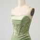 Sparkly Sage Bodycon Sequin Corset Short Homecoming Dress with Slit Sexy