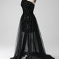 A-Line One Shoulder Sequins Prom Dress Sparkly Sexy Long