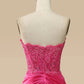 Sparkly Corset Long Sheath Prom Dress with Slit Off Shoulder Sexy