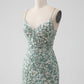 Grey Green Bodycon Lace-up Back Short Homecoming Dress with Sequin Appliqued Sexy