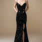 Sparkly Red Corset Long Mirror Prom Dress With Slit Sexy Evening Dresses