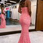 Mermaid Prom Dress Spaghetti Straps Sequins Sexy