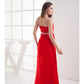 A-Line Evening Gown Elegant Dress Formal Evening Floor Length Sleeveless V Neck Chiffon with Ruched Beading