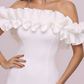 Wedding Dresses Spaghetti Strap Off Shoulder Stretch Fabric Cap Sleeve Romantic Elegant