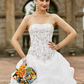 Ball Gown Wedding Dresses Strapless Court Train Organza Strapless Country Romantic Plus Size with Pick Up Skirt