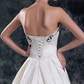 A-Line Wedding Dresses Strapless Court Train Organza Satin Strapless with Embroidery With Flower