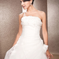 Ball Gown A-Line Wedding Dresses Strapless Court Train Organza Sleeveless Off Shoulder