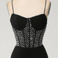Mermaid Spaghetti Straps Long Corset Prom Dress with Slit Off Shoulder