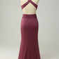 Plus Size Cross Front Long Prom Dress V-neck Pure Color