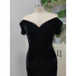 Mermaid / Trumpet Evening Gown Celebrity Style Dress Prom Sweep / Brush Train Short Sleeve V Neck Velvet