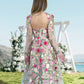 A-Line/Princess Off Shoulder Long Formal Prom Floral Dresses With Flowers