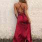 Sheath/Column Silk Like Satin Spaghetti Straps Floor-Length Long Prom Dresses Sexy Evening Dresses