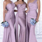 Trumpet/Mermaid One-Shoulder Floor-Length Long Bridesmaid Dresses Sexy