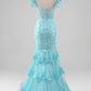 Mermaid / Trumpet Prom Dresses Corsets Dress Evening Party Court Train Sleeveless Off Shoulder Tulle with Sequin
