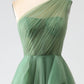 A-Line One-Shoulder Long Tulle Prom Dress Floor Length Beautiful