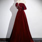 A-Line Velvet Long Prom Dress Off Shoulder