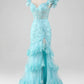 Mermaid / Trumpet Prom Dresses Corsets Dress Evening Party Court Train Sleeveless Off Shoulder Tulle with Sequin