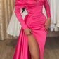 Sheath/Column Sweetheart Floor-Length Long Dresses With Split Side & Beading Evening Dresses
