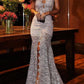 Trumpet/Mermaid V-Neck Floor-Length Lace Wedding Dress Sexy