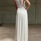 Sheath/Column Halter Floor-Length Lace Wedding Dress Sexy
