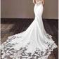 Trumpet/Mermaid V-Neck Floor-Length Lace Wedding Dress Sexy